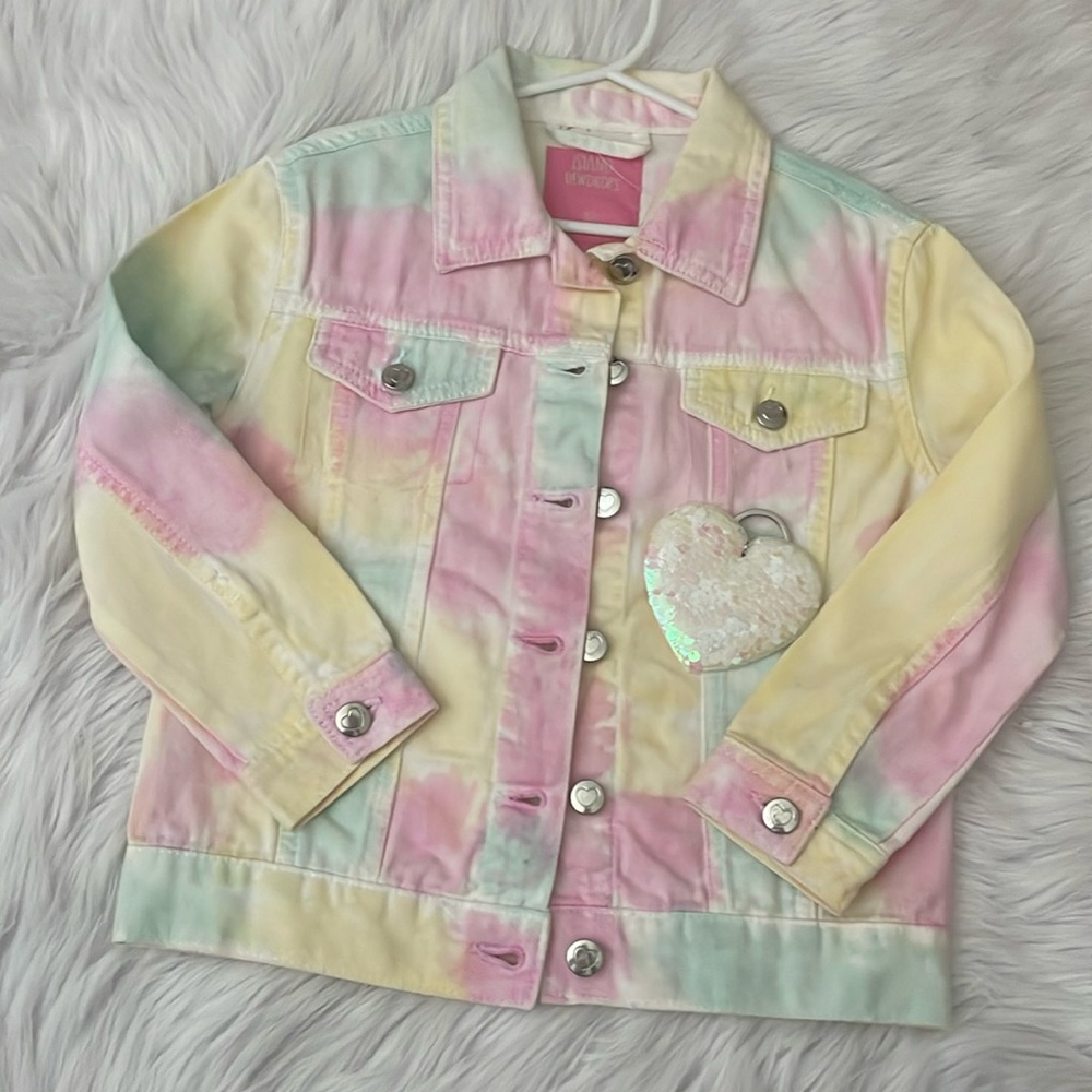 Tie-dyed denim jacket size 5, new with tags